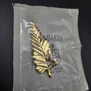 DuBarry Fifth Avenue Brooch Gold Tone Leaf Original Packaging
